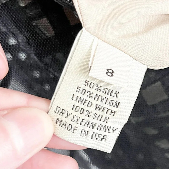 Lela Rose Black Embroidered Dress with Striped Tulle Overlay Women's Size 8 NWT - Picture 9 of 10